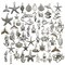 120g(100pcs) Antique Silver Sea Animals Marine Life Charms Pendants for Crafting, Jewelry Findings Making Accessory for DIY Necklace Bracelet (M292)